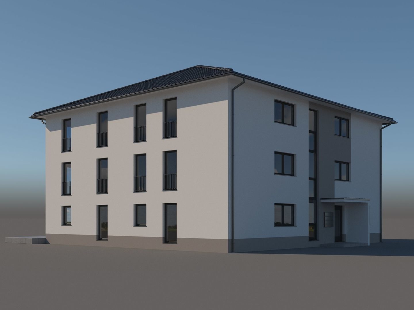 Apartment Building 001 3D model_3