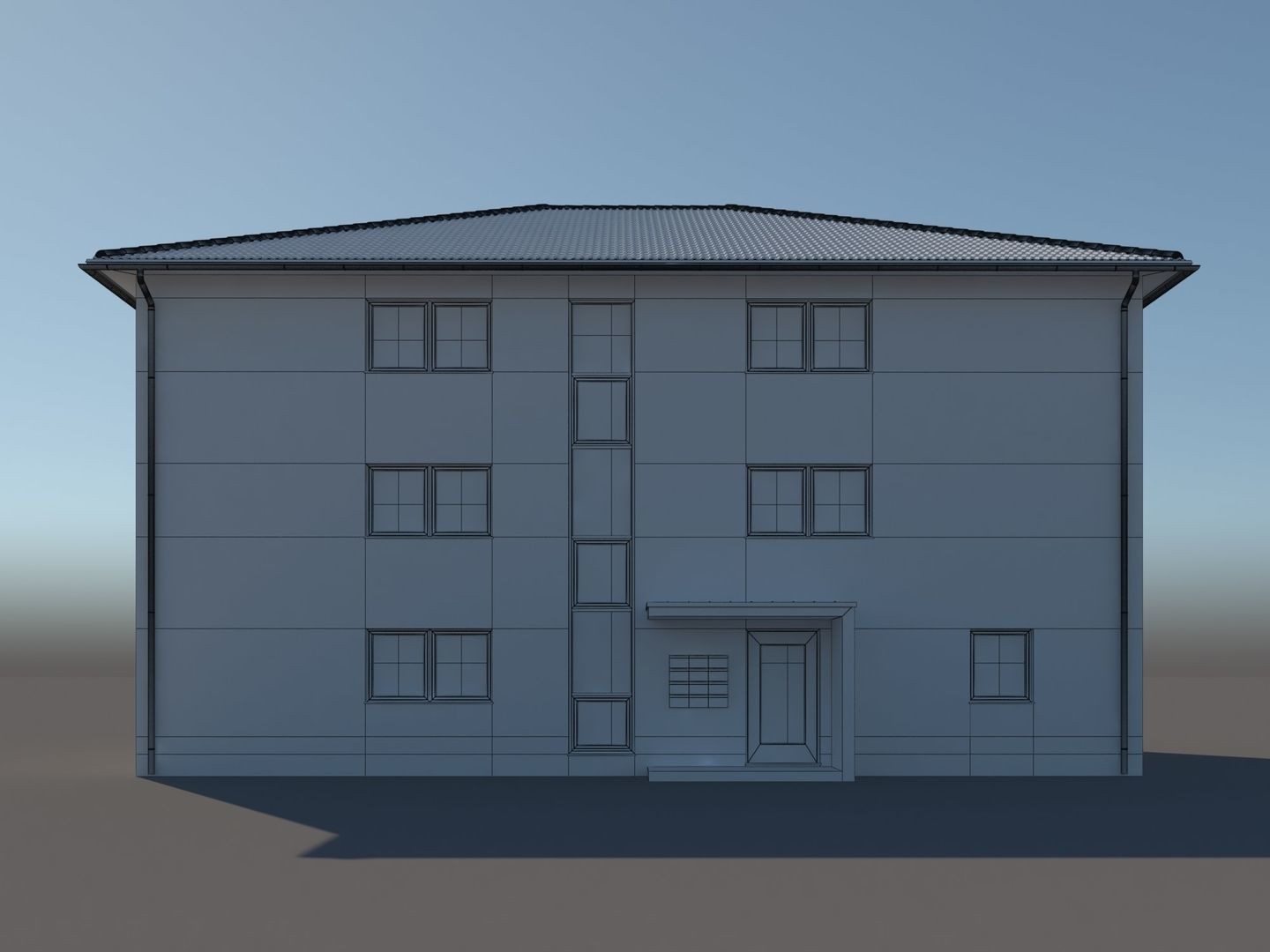 Apartment Building 001 3D model_16