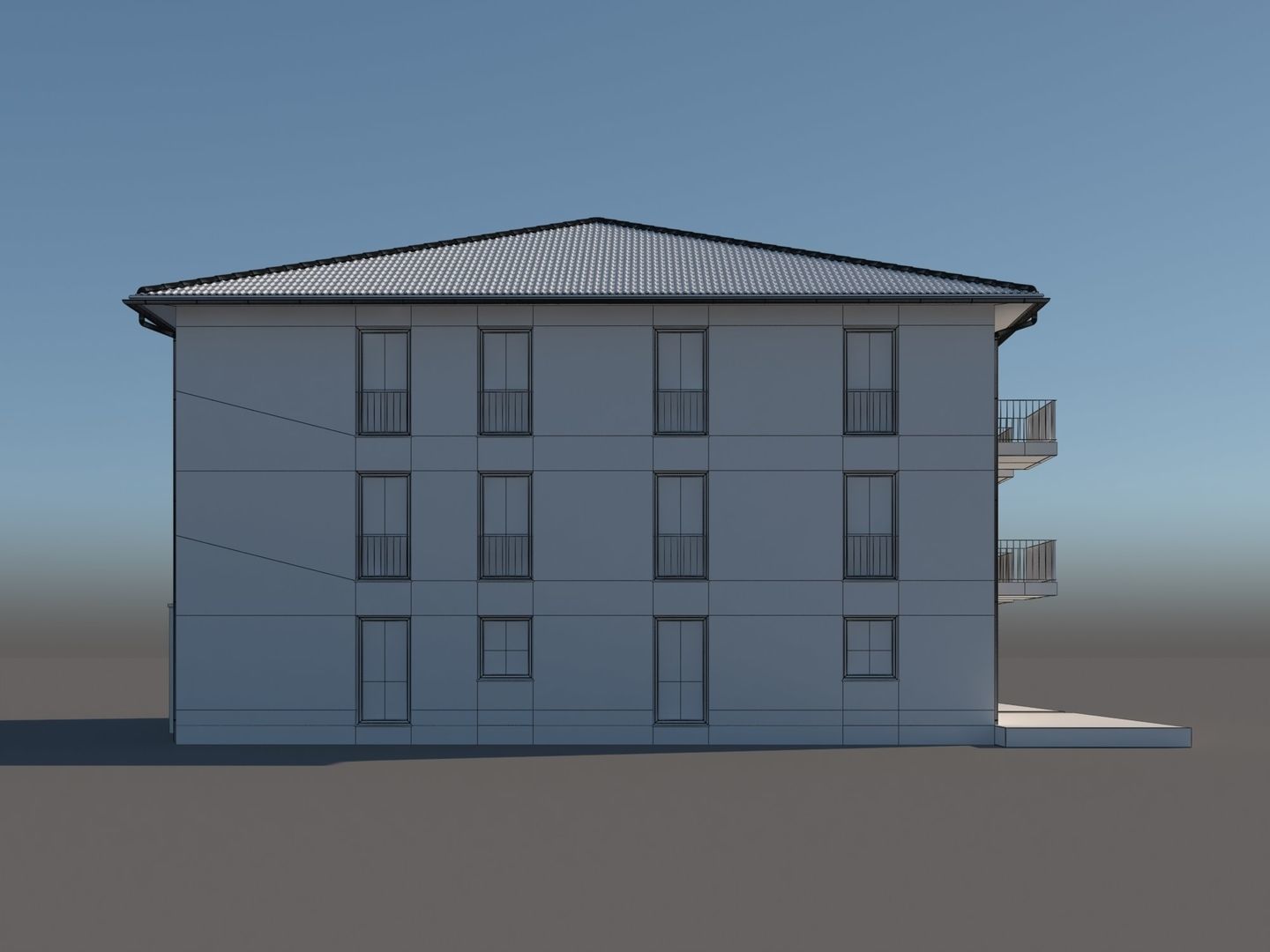 Apartment Building 001 3D model_14