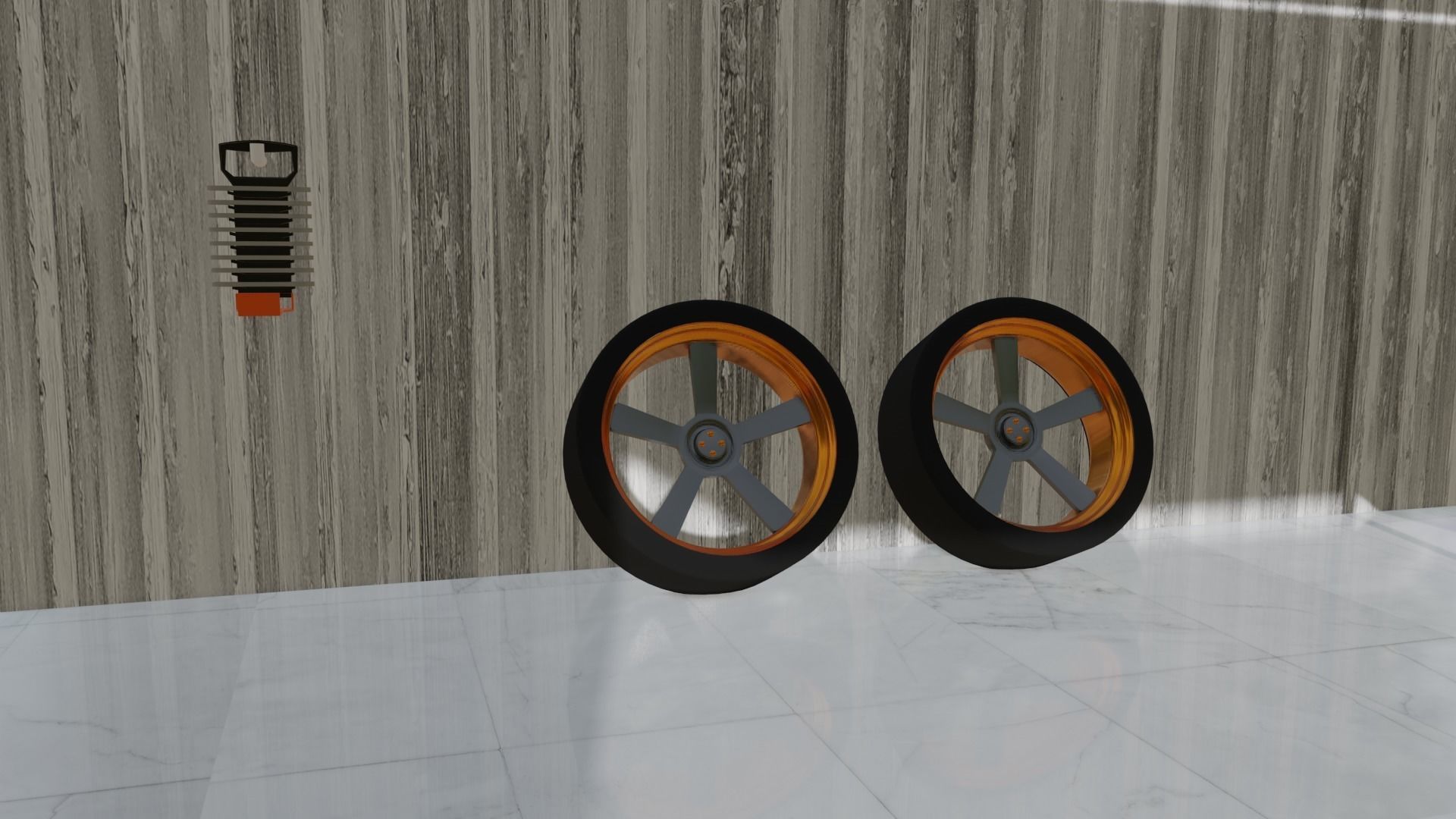 Garage Model motorcycle tire simulator Low-poly 3D model_5