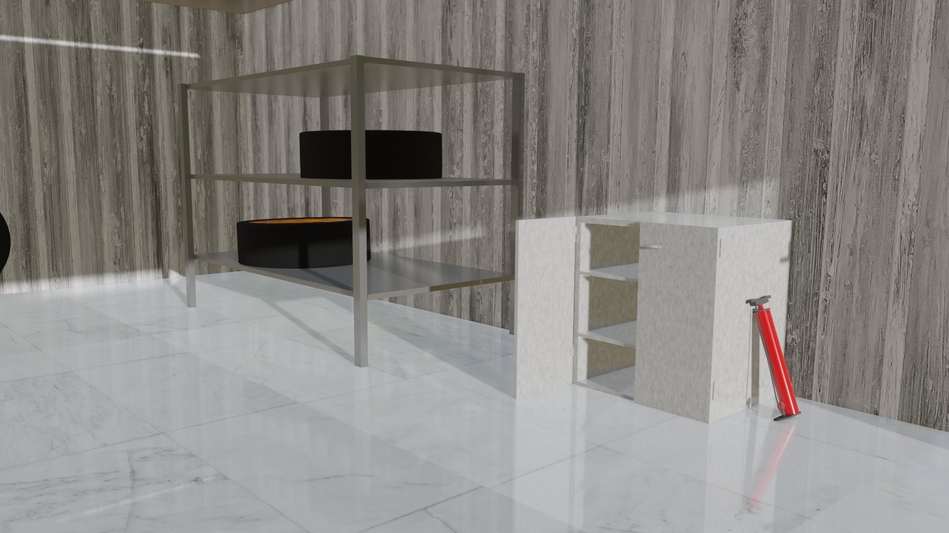 Garage Model motorcycle tire simulator Low-poly 3D model_7