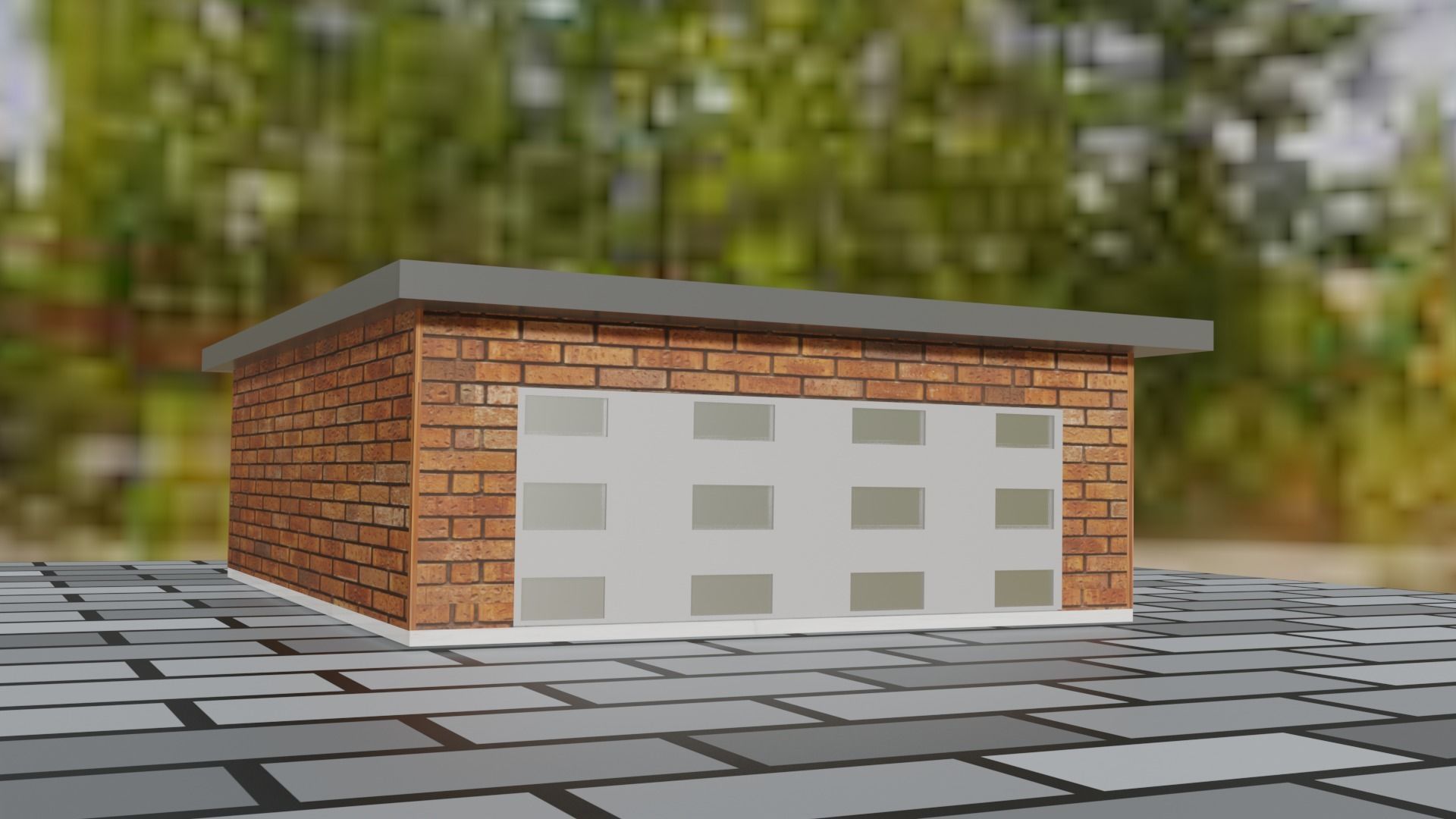 Garage Model motorcycle tire simulator Low-poly 3D model_1