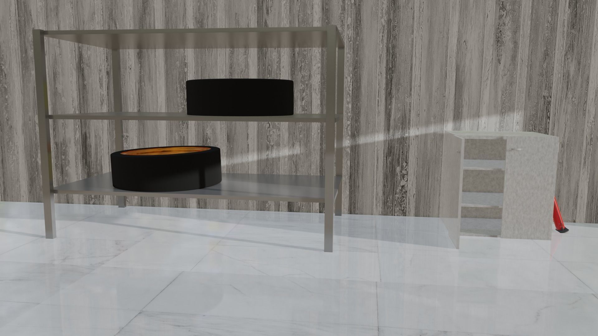 Garage Model motorcycle tire simulator Low-poly 3D model_6