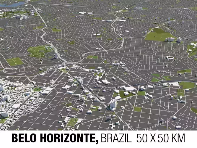 Belo Horizonte Brazil 50x50km
