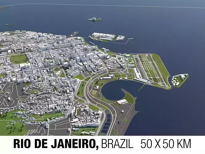 Rio de Janeiro Brazil 50x50km
