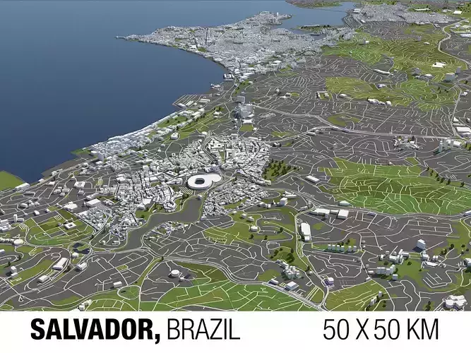 Salvador Brazil 50x50km