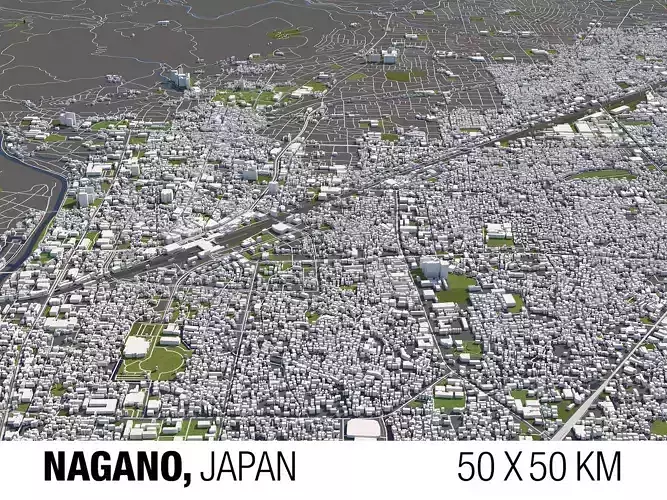 Nagano Japan 50x50km