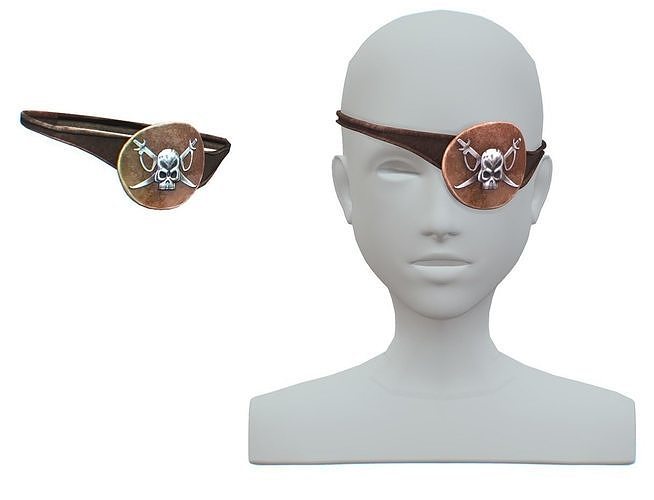 Cartoon High Poly Subdivision Pirate Bandage Low-poly 3D model
