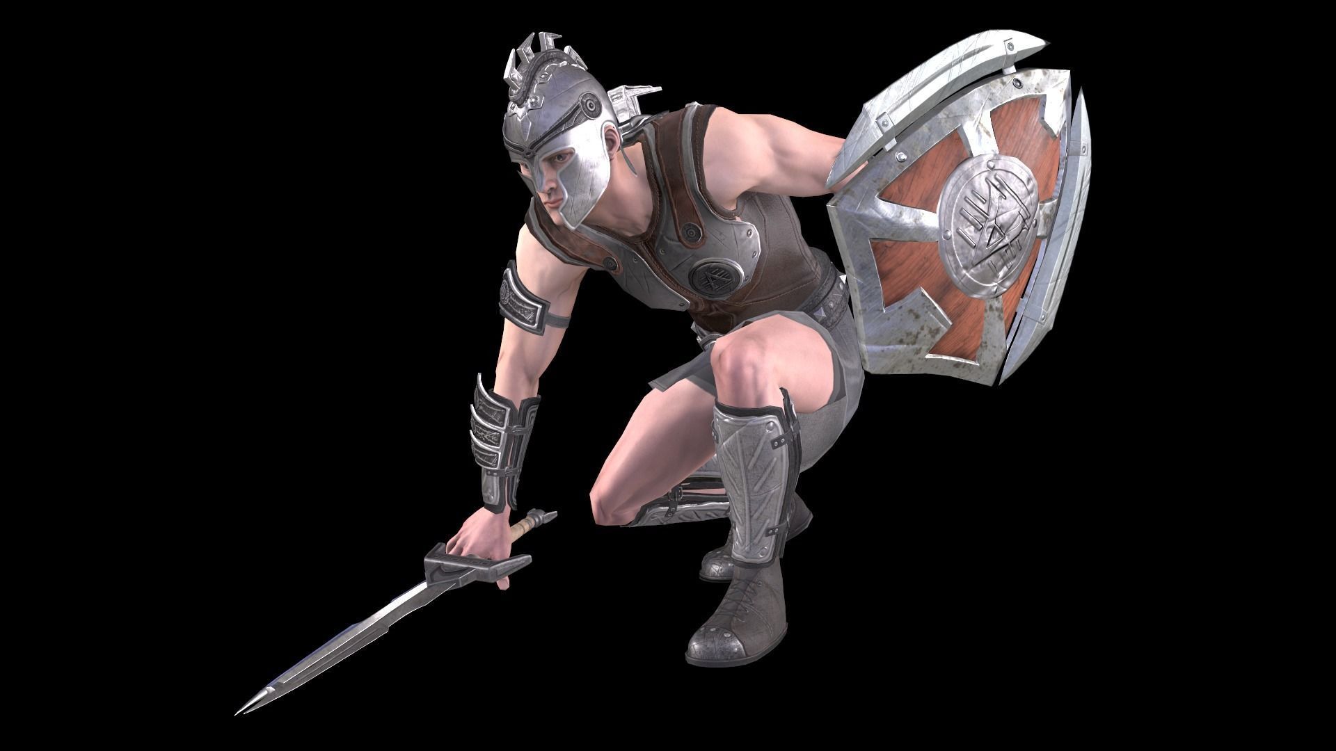 Greek Warrior 01 Low-poly 3D model_20