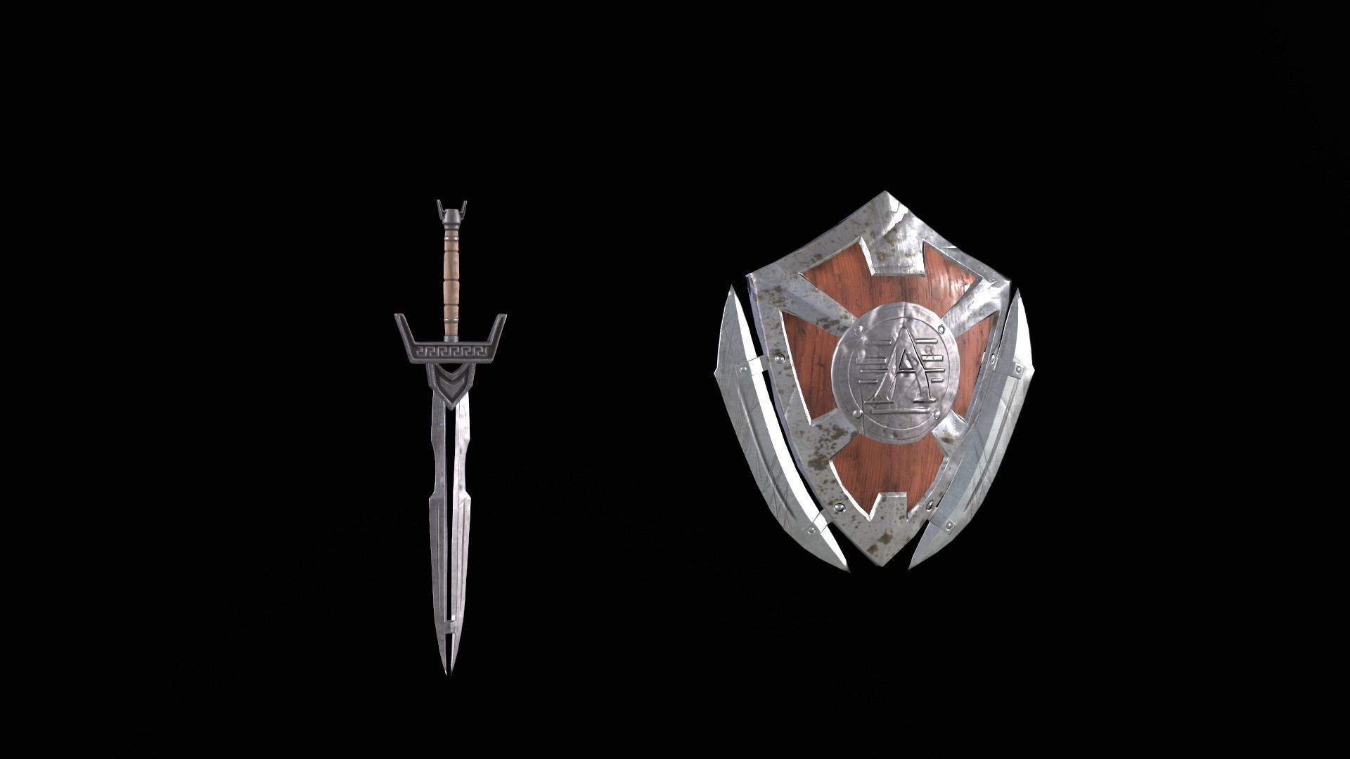 Greek Warrior 01 Low-poly 3D model_9