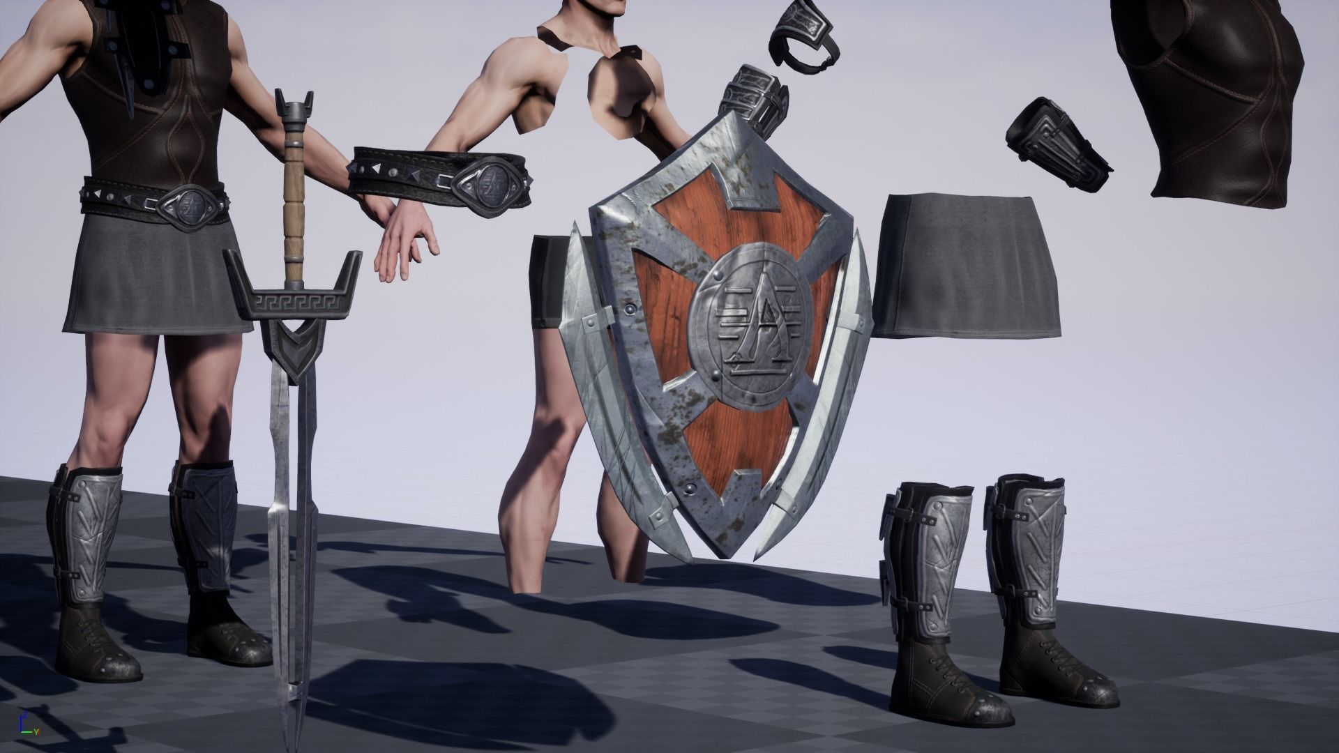 Greek Warrior 01 Low-poly 3D model_13