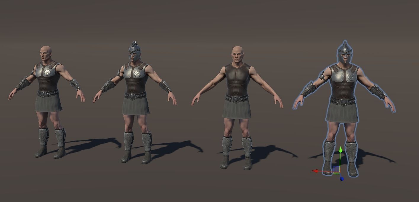 Greek Warrior 01 Low-poly 3D model_16