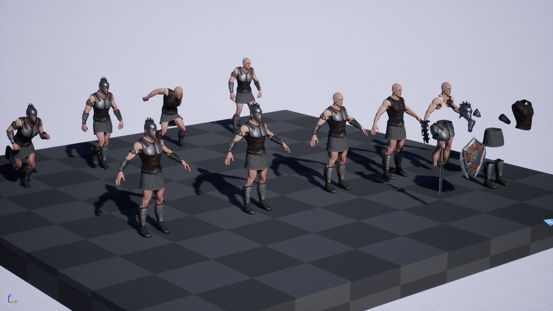 Greek Warrior 01 Low-poly 3D model_11