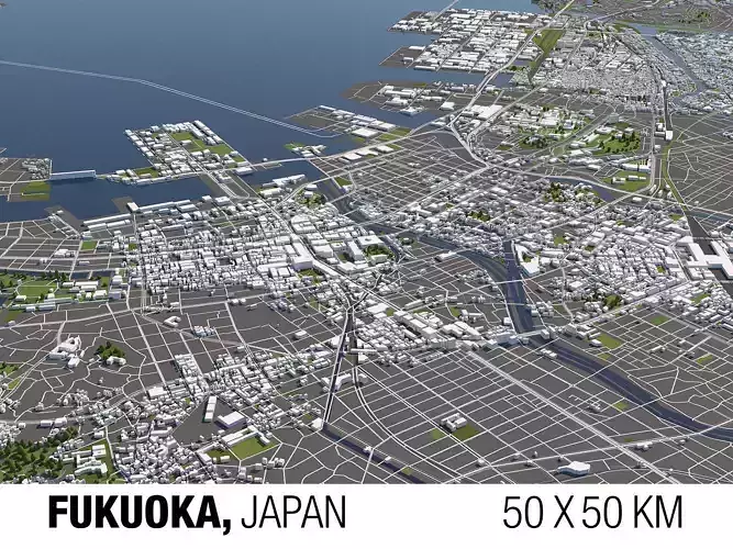 Fukuoka Japan 50x50km