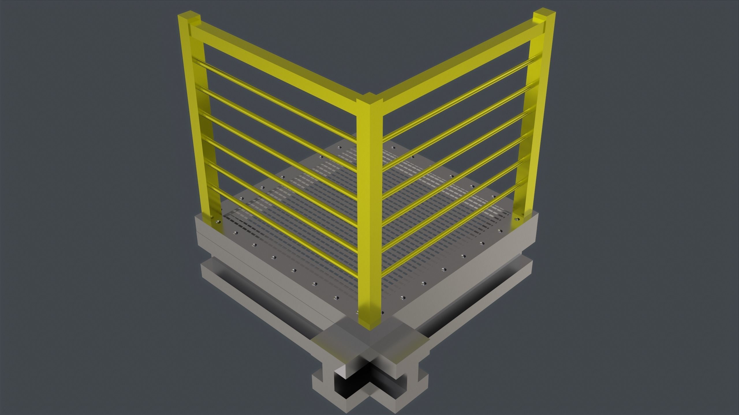 Catwalk set ladder with stripes Low-poly 3D model_19