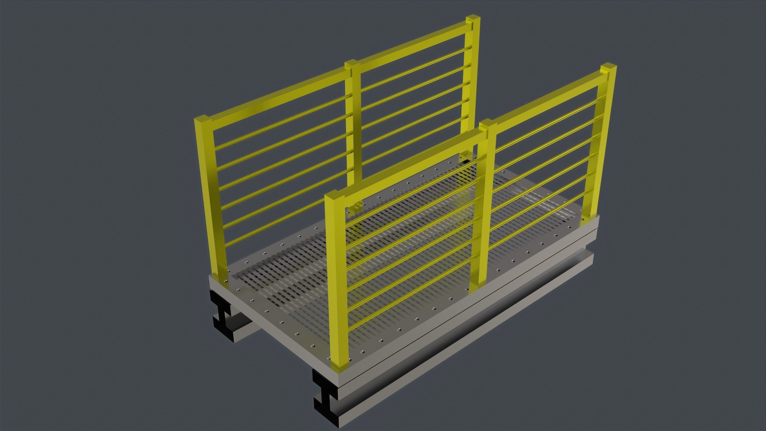 Catwalk set ladder with stripes Low-poly 3D model_24