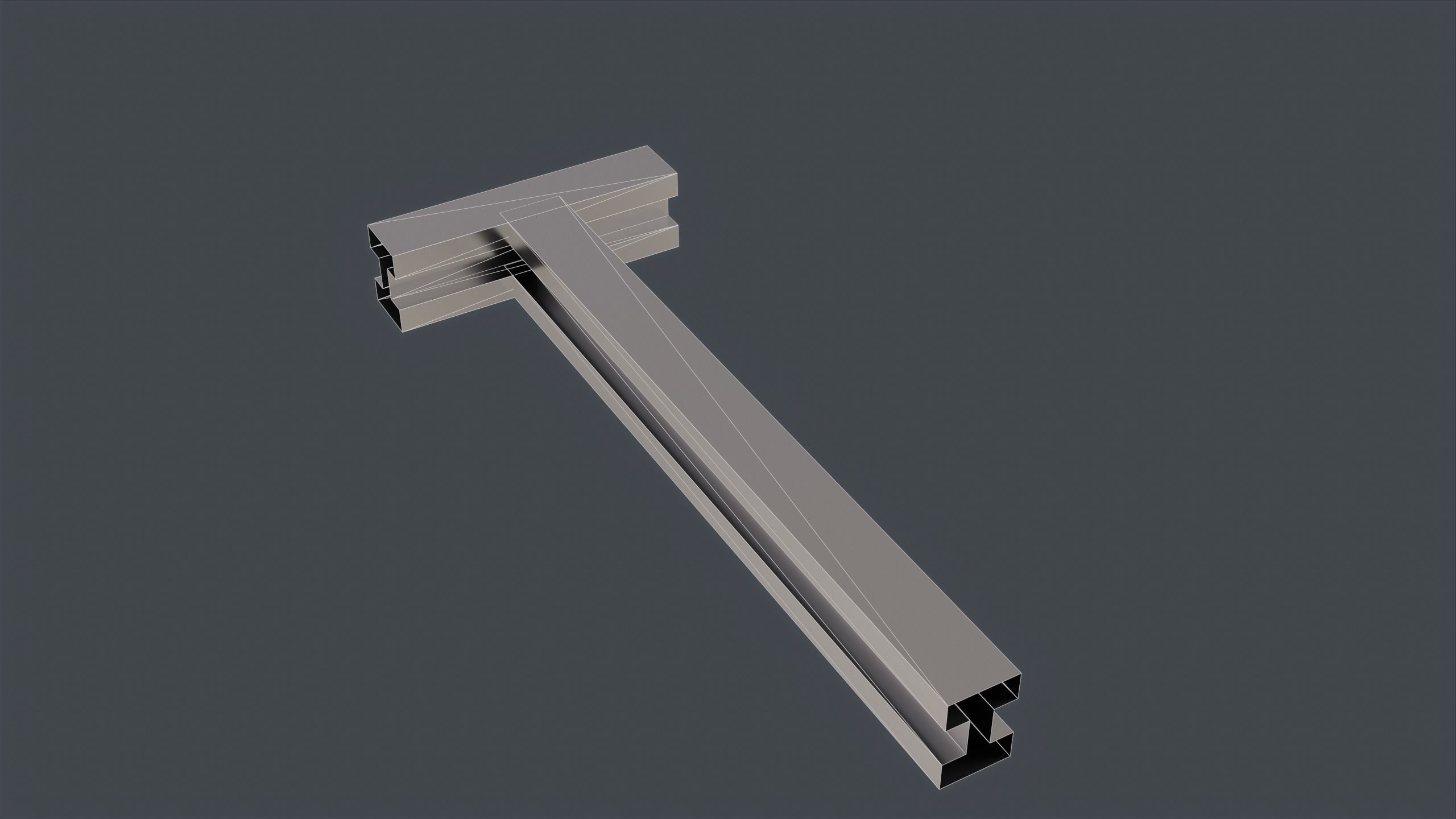Catwalk set ladder with stripes Low-poly 3D model_26
