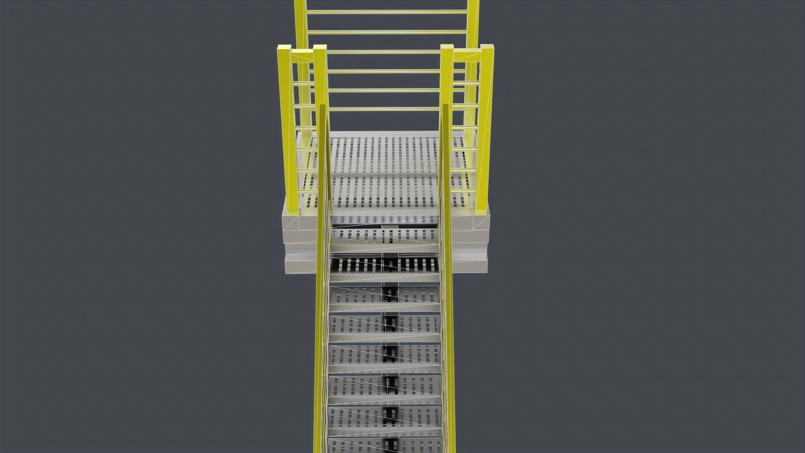 Catwalk set ladder with stripes Low-poly 3D model_11