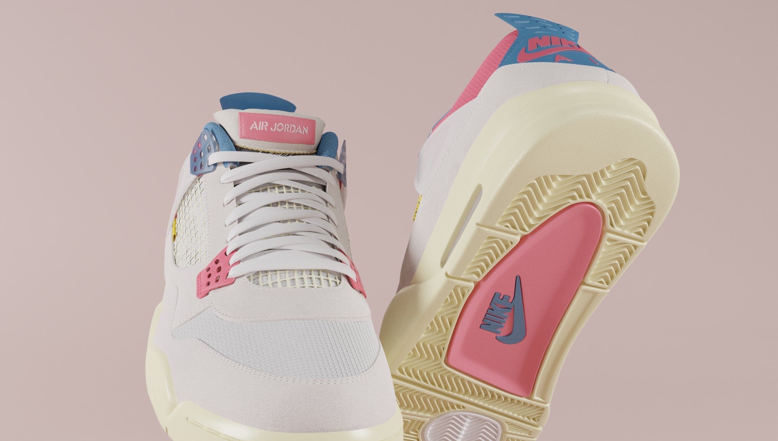 Jordan 4 Union LA Guava Ice  3D model_8