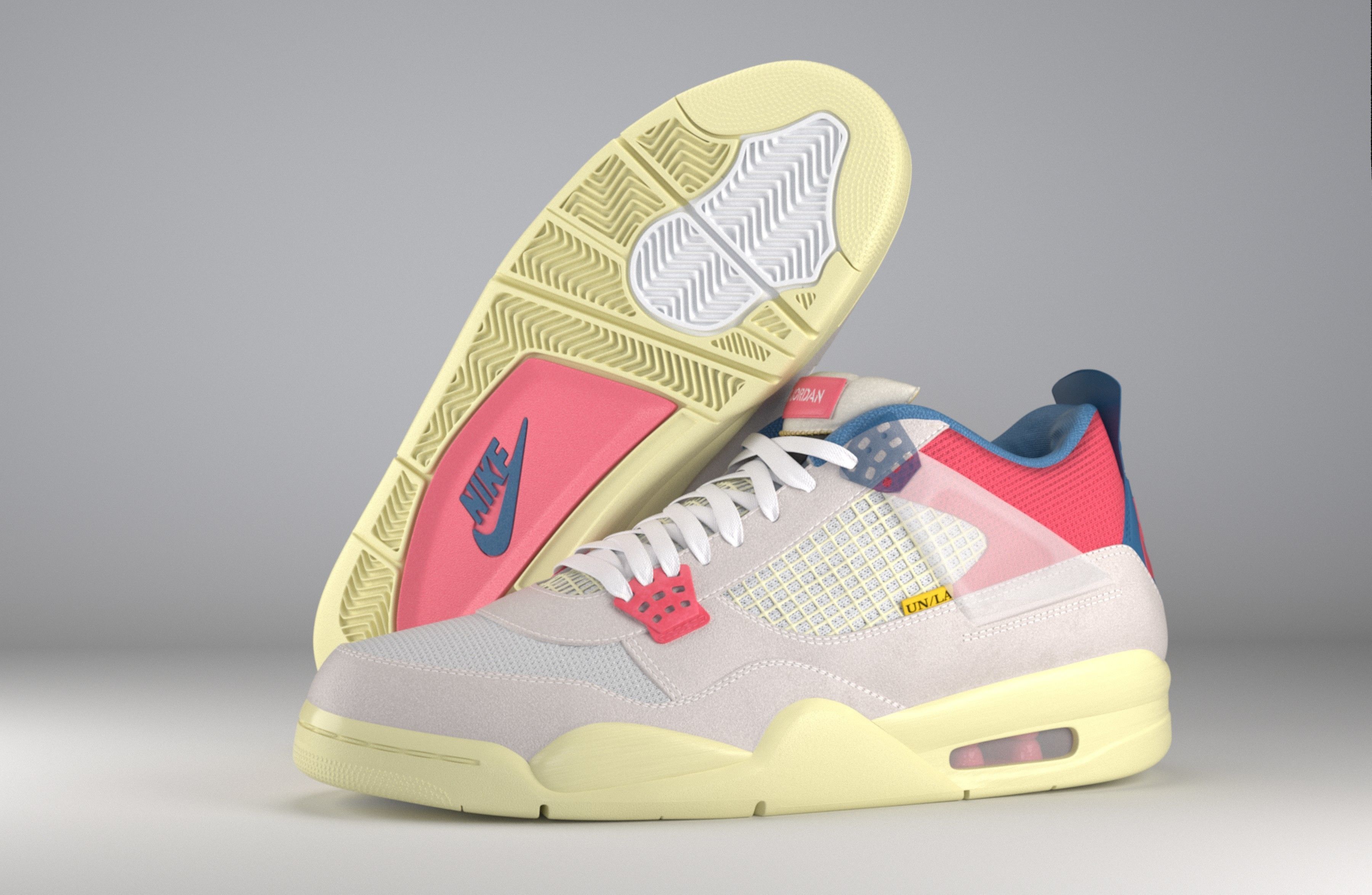 Jordan 4 Union LA Guava Ice  3D model_4