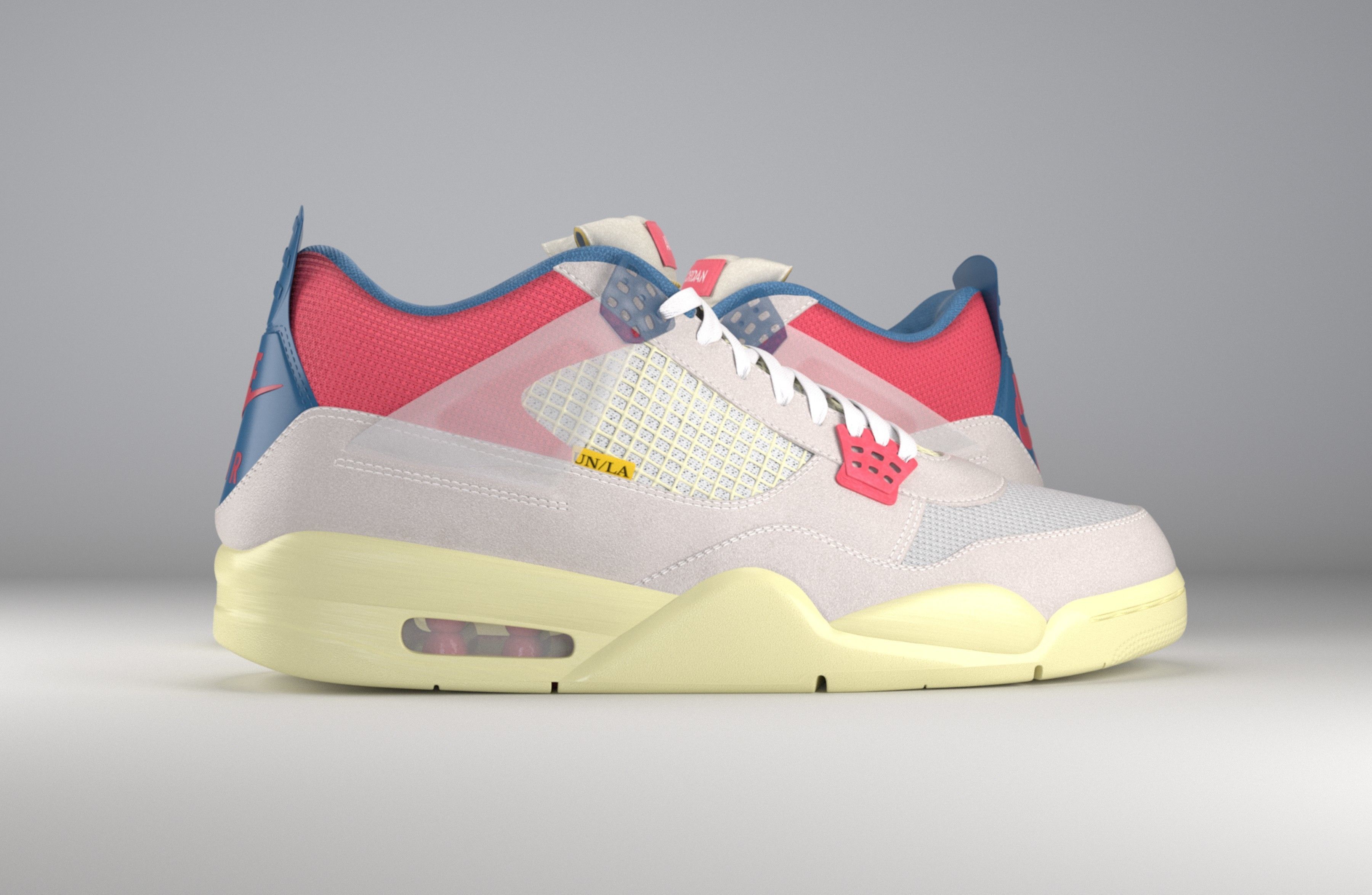 Jordan 4 Union LA Guava Ice  3D model_1