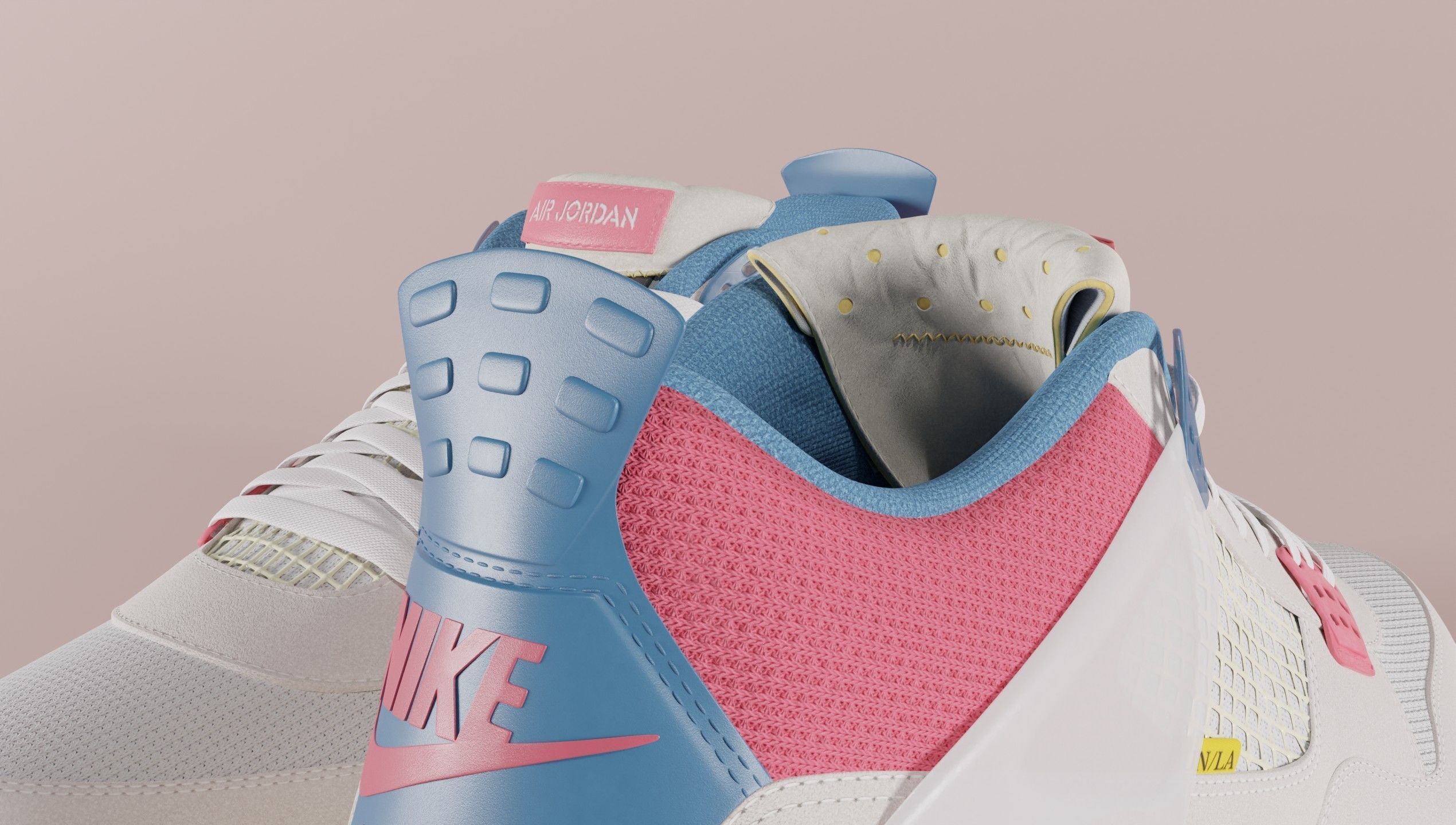 Jordan 4 Union LA Guava Ice  3D model_7
