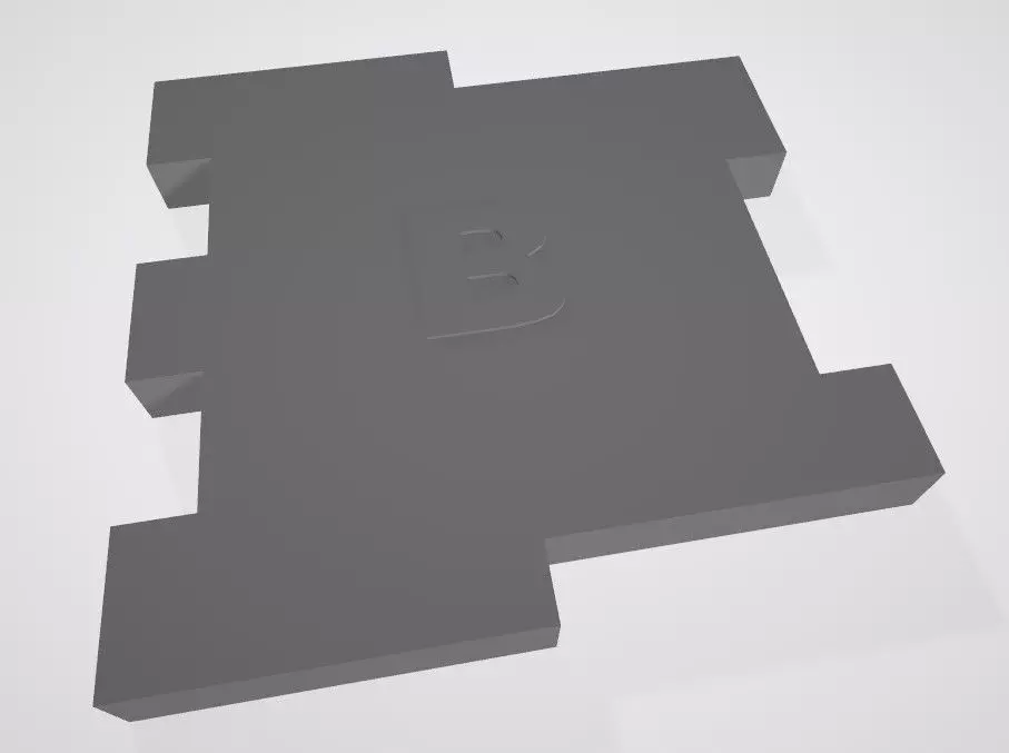 B Puzzle Piece Free 3D print model_0