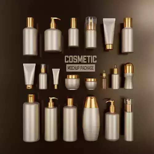 Medium set of cosmetic accessories Low-poly 3D model