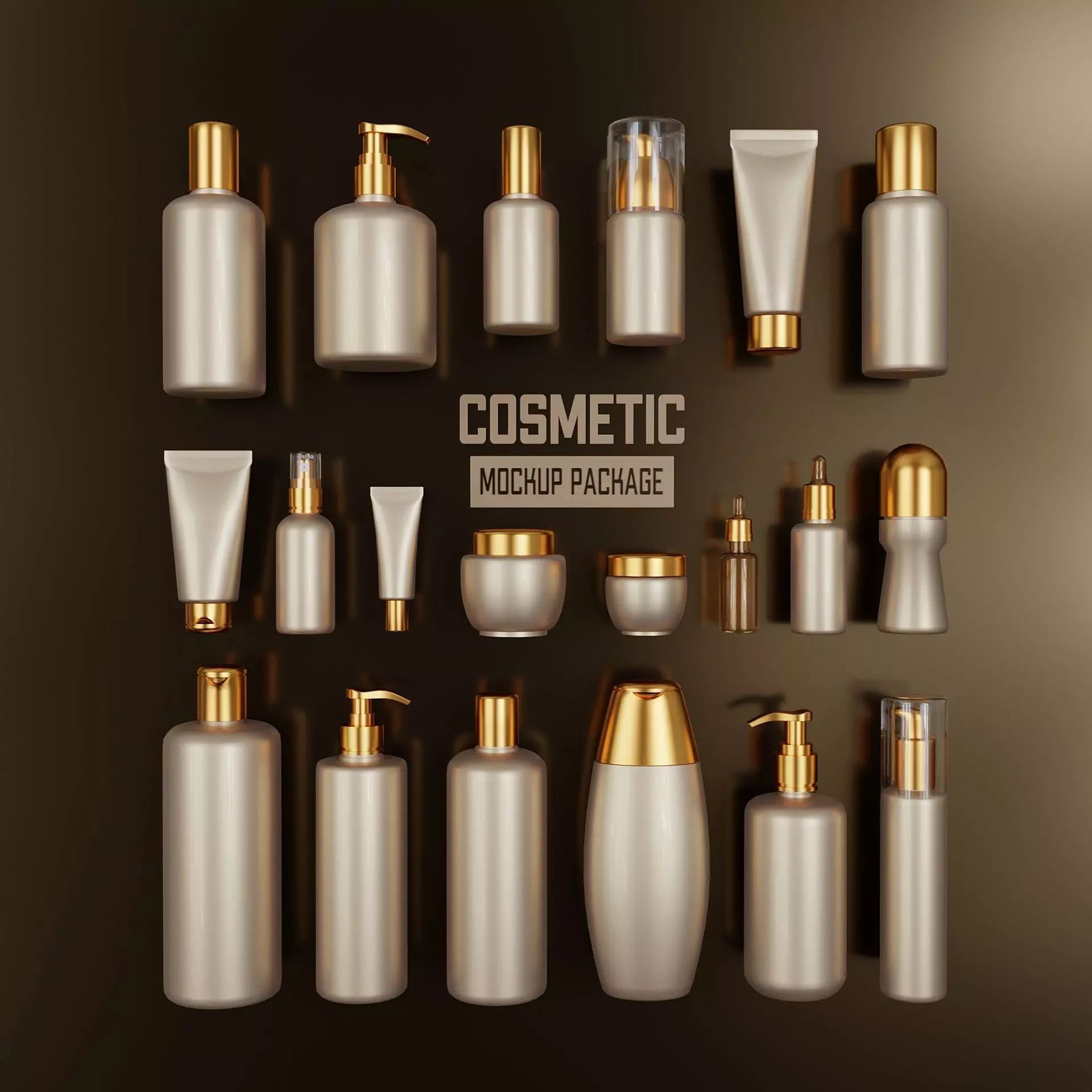 Medium set of cosmetic accessories Low-poly 3D model_0