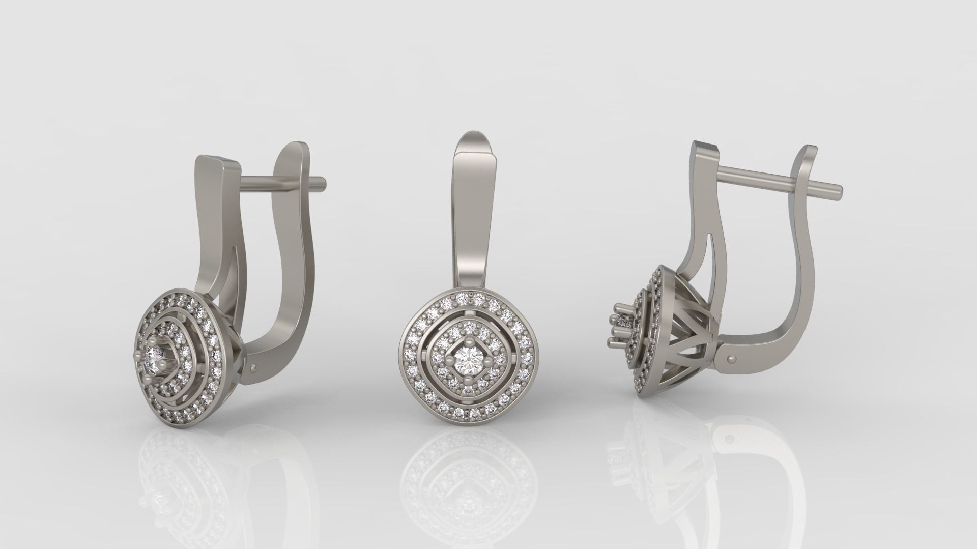 Ring and Earrings Diamond jewelry set 3d print model A 07 3D print model_7