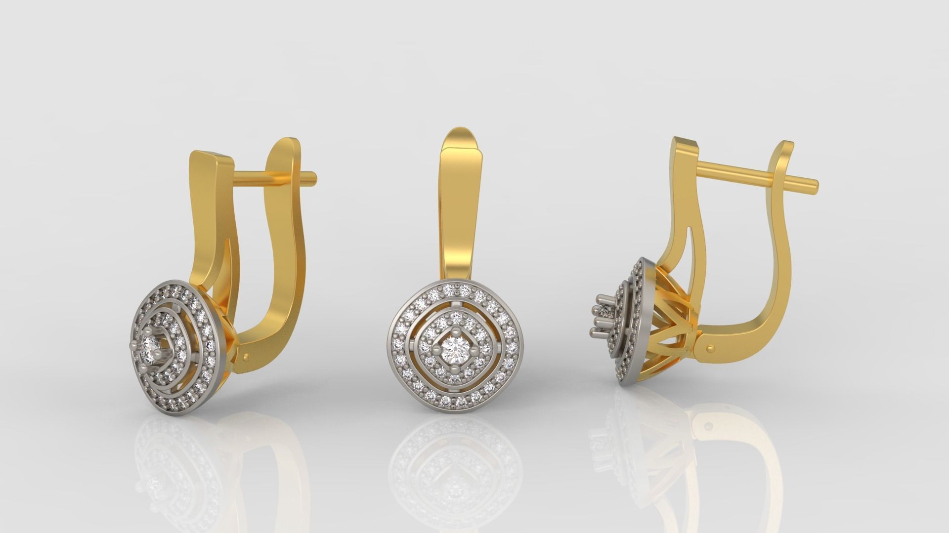 Ring and Earrings Diamond jewelry set 3d print model A 07 3D print model_6