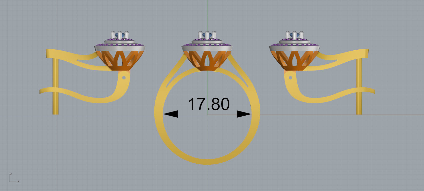 Ring and Earrings Diamond jewelry set 3d print model A 07 3D print model_12