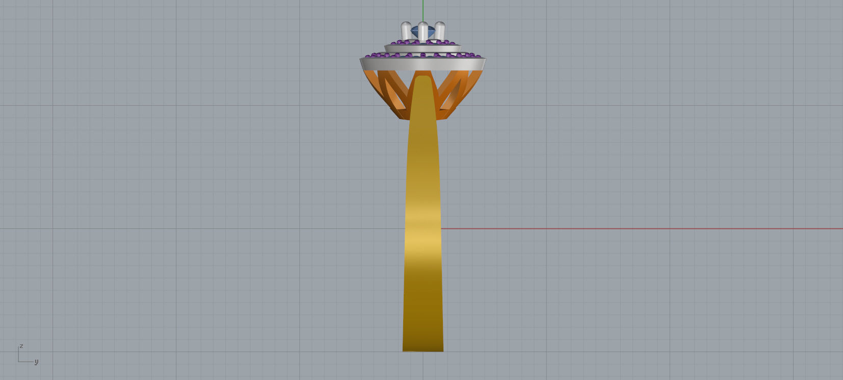 Ring and Earrings Diamond jewelry set 3d print model A 07 3D print model_13