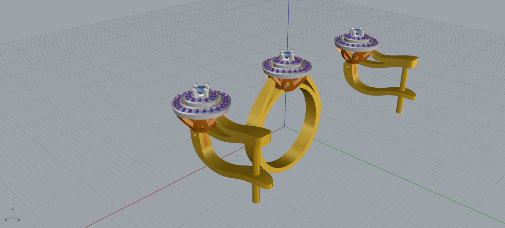 Ring and Earrings Diamond jewelry set 3d print model A 07 3D print model_15