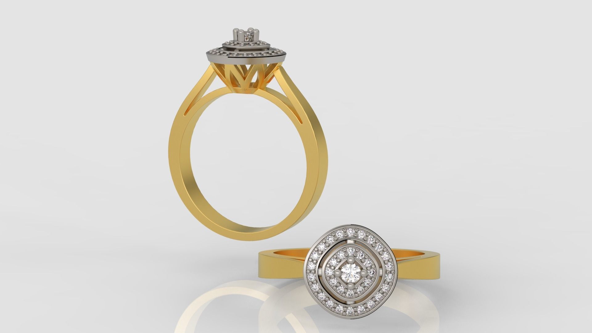 Ring and Earrings Diamond jewelry set 3d print model A 07 3D print model_4