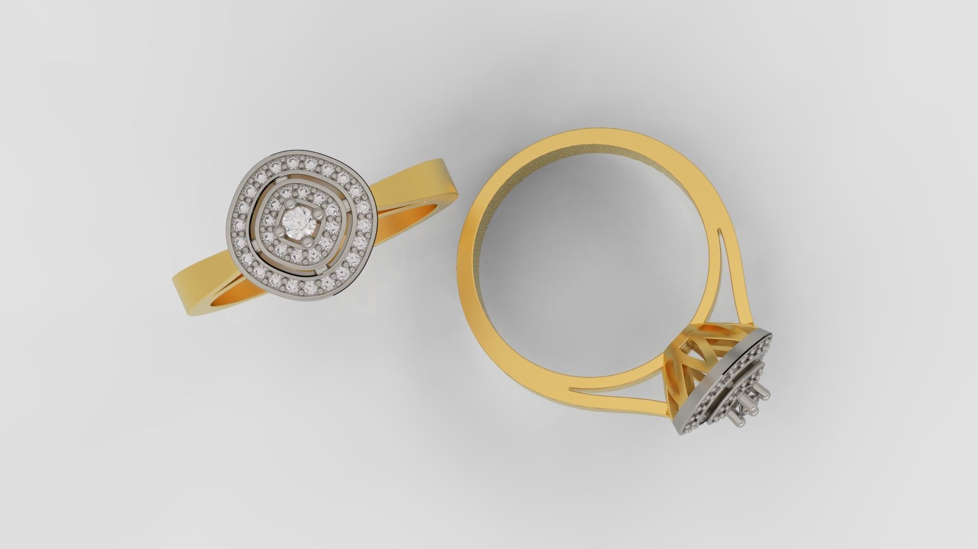 Ring and Earrings Diamond jewelry set 3d print model A 07 3D print model_2