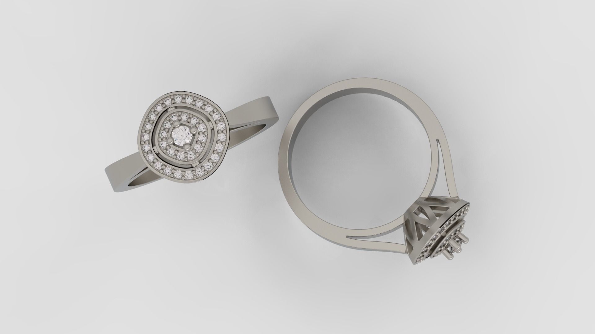 Ring and Earrings Diamond jewelry set 3d print model A 07 3D print model_5