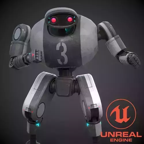 Robot UE4 Low-poly 3D model