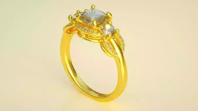diamond-ring gold ring with moonstone and diamonds