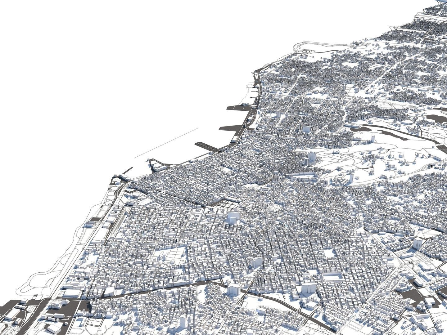 Patra Greece 50x50km 3D model_15