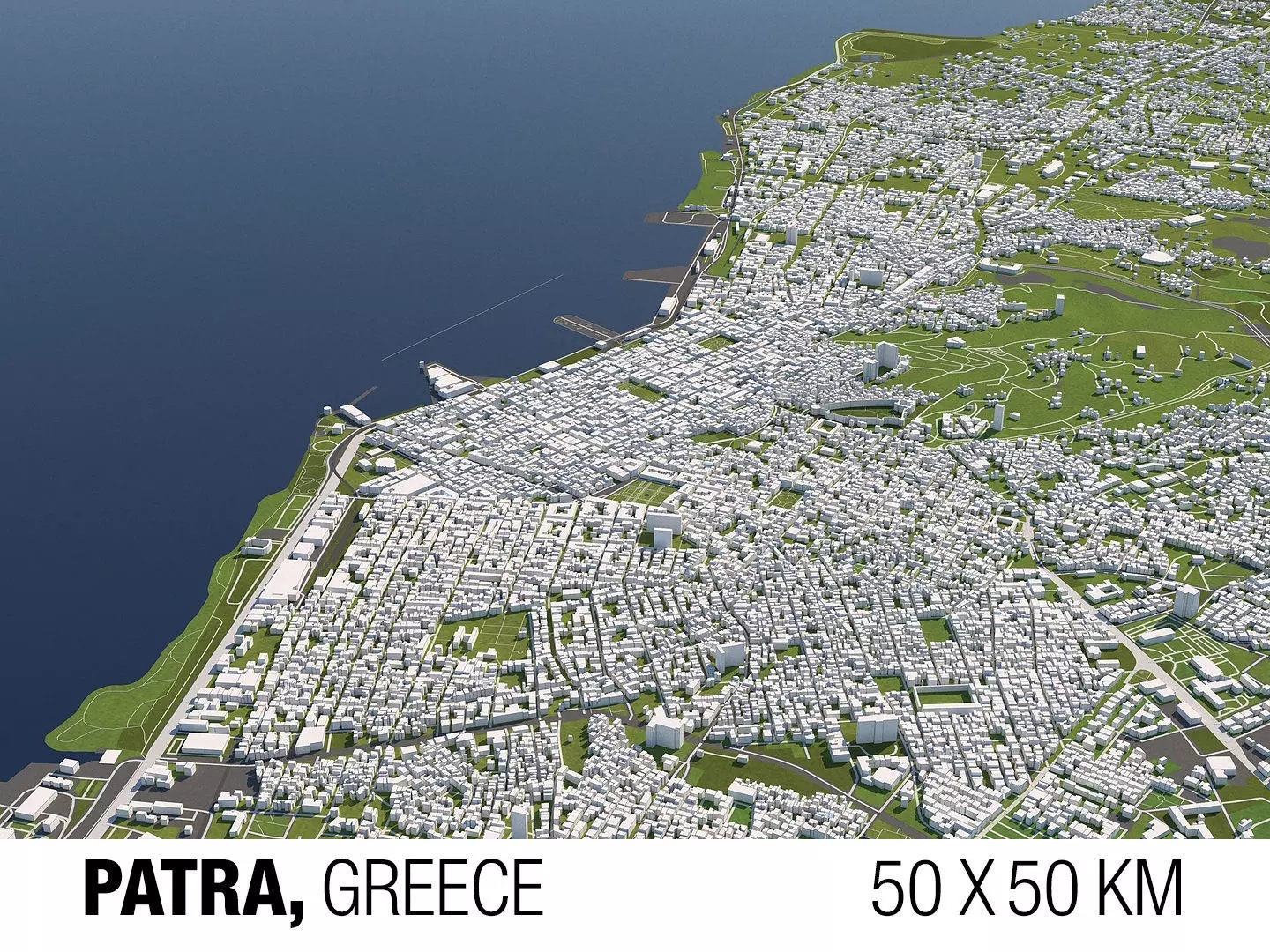 Patra Greece 50x50km 3D model_0
