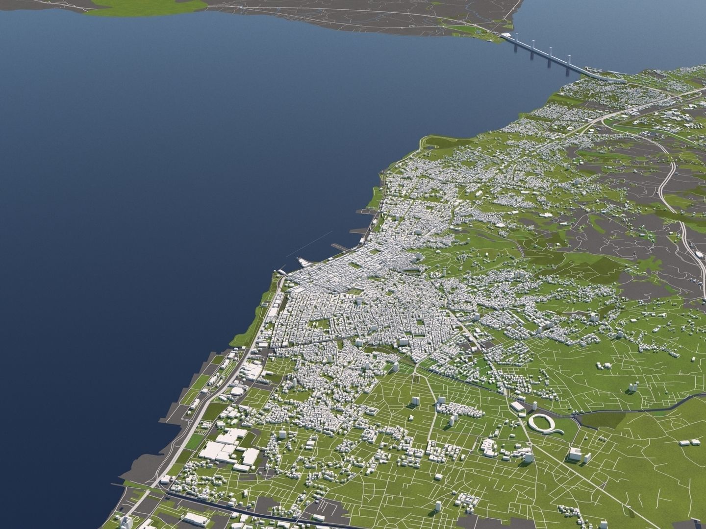 Patra Greece 50x50km 3D model_2