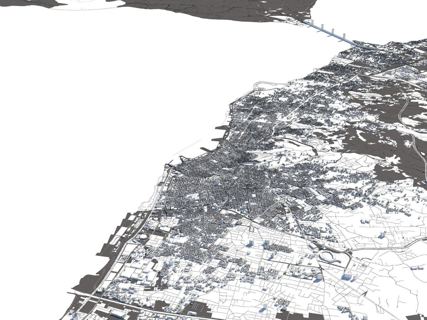 Patra Greece 50x50km 3D model_16