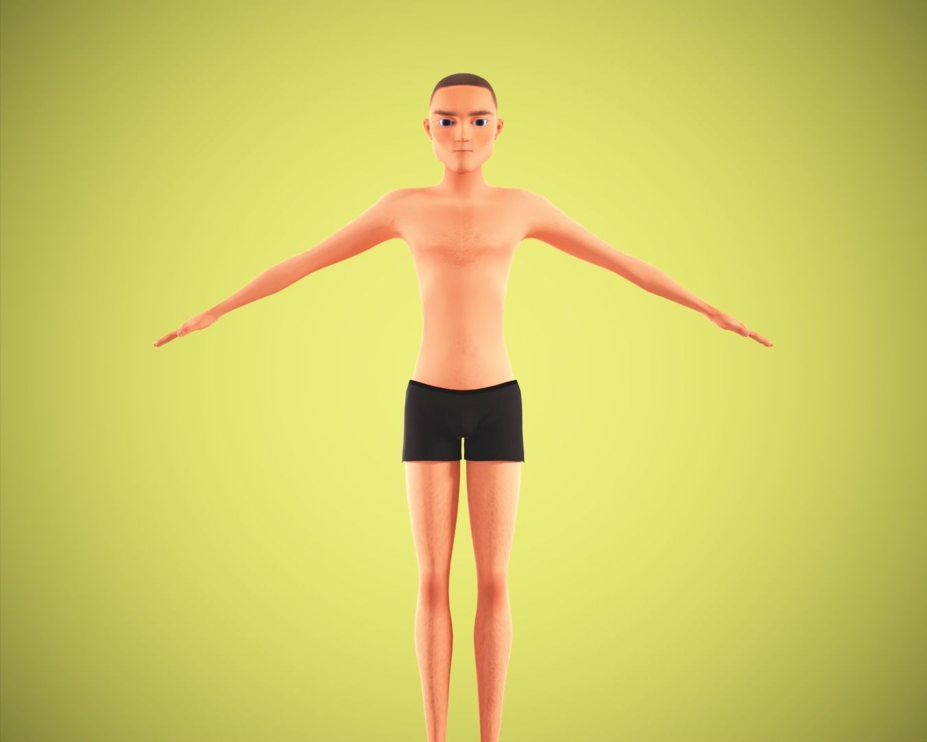 Cartoon man rigged Low-poly 3D model_3