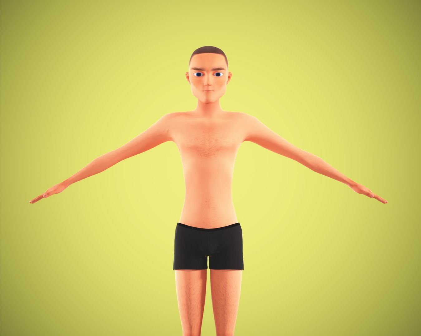 Cartoon man rigged Low-poly 3D model_2