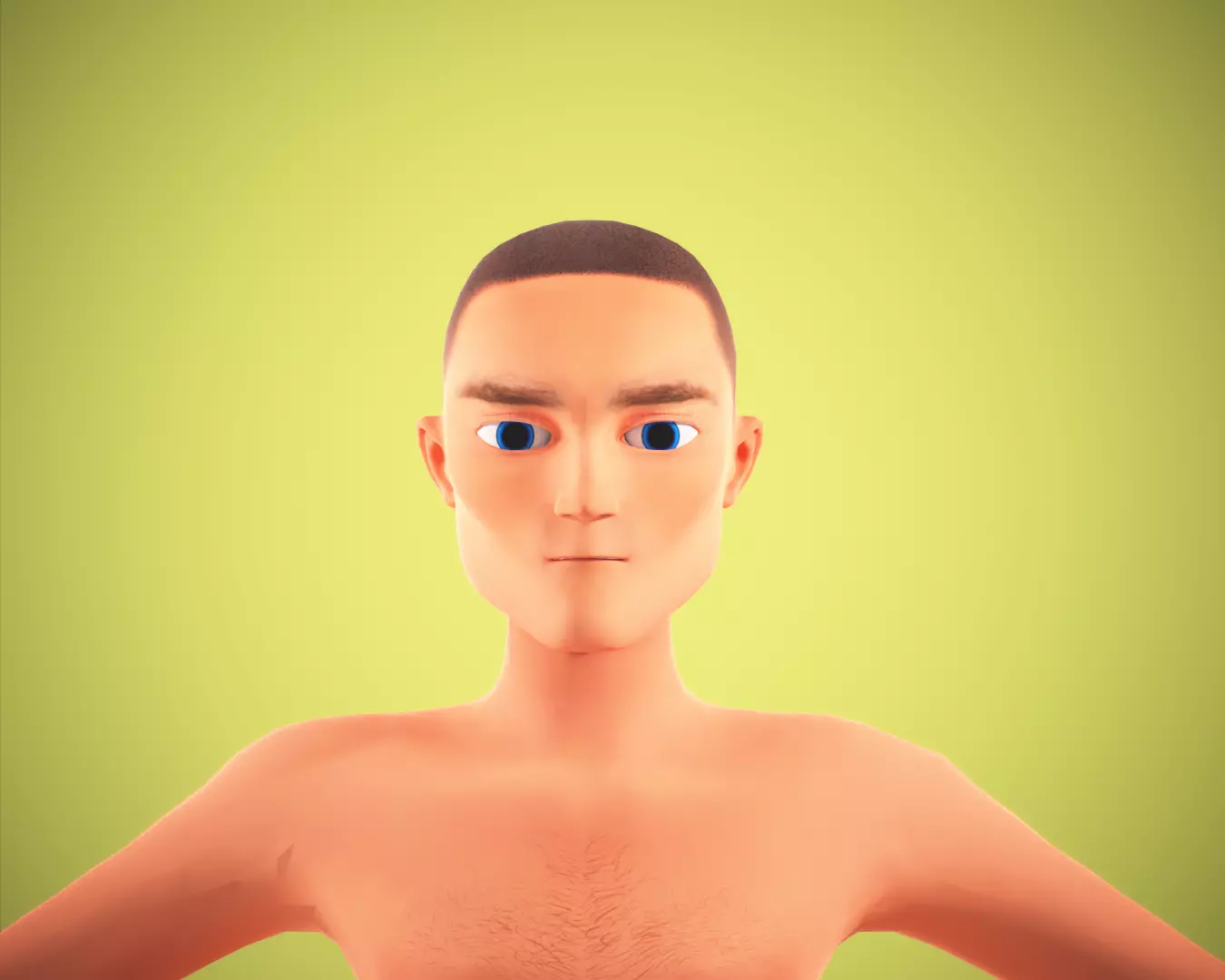 Cartoon man rigged Low-poly 3D model_0