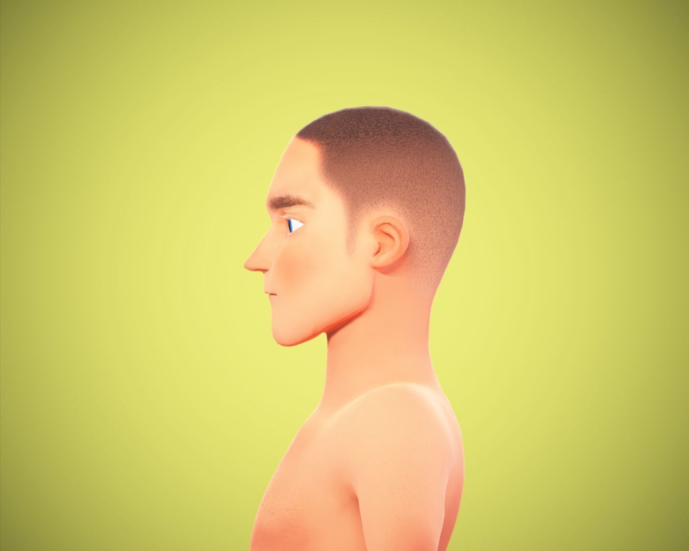 Cartoon man rigged Low-poly 3D model_5