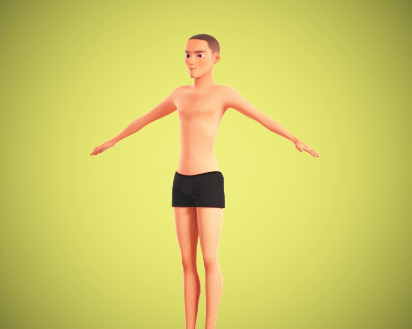 Cartoon man rigged Low-poly 3D model_7