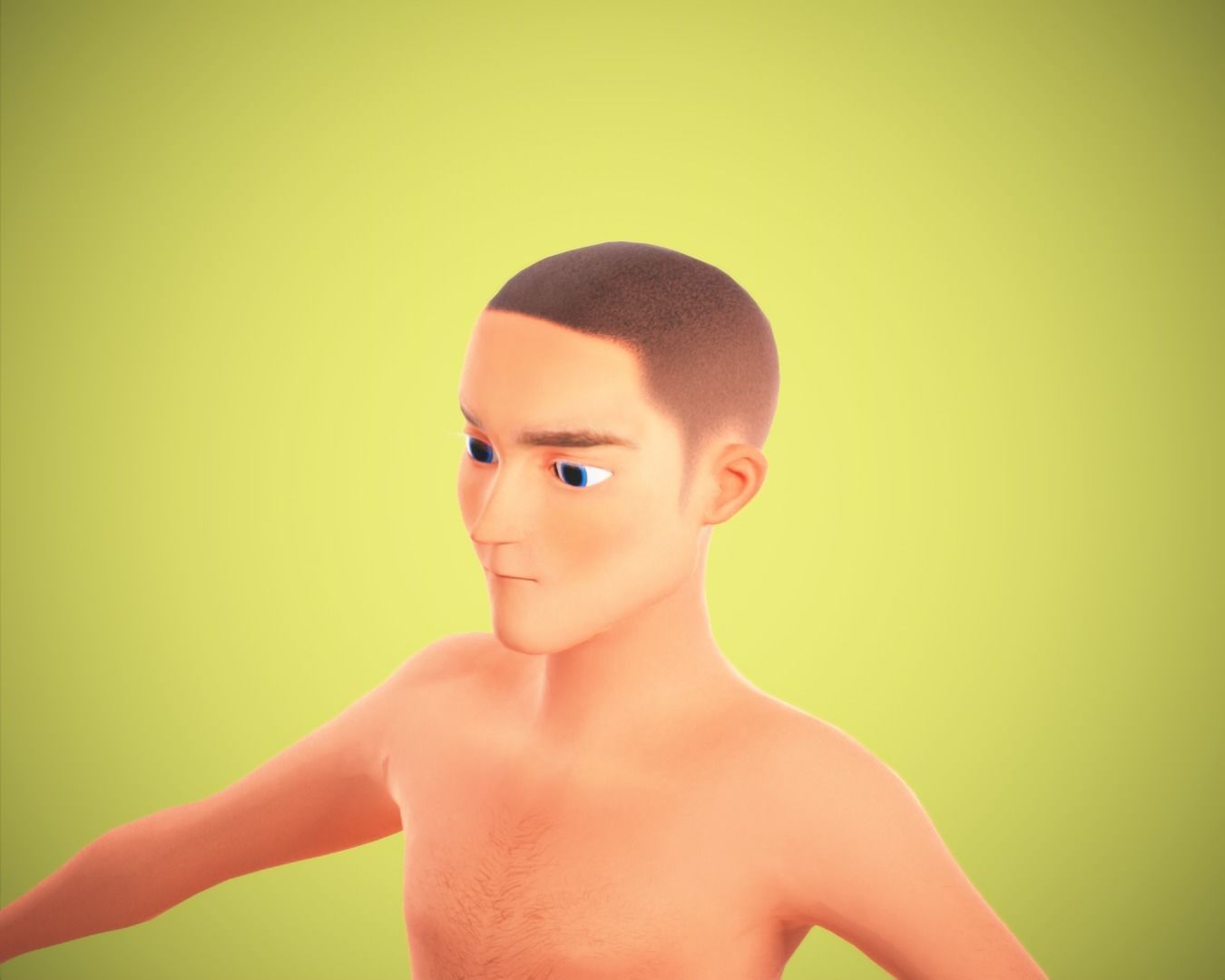 Cartoon man rigged Low-poly 3D model_1