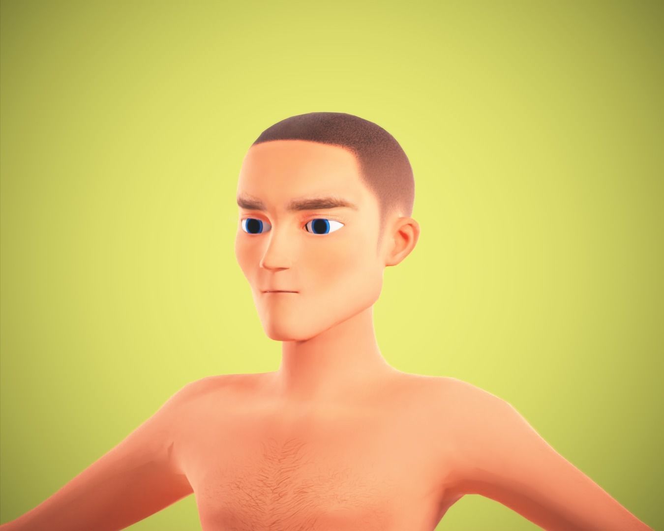 Cartoon man rigged Low-poly 3D model_4